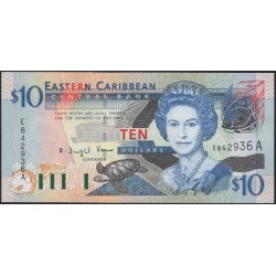 Восточные Карибские Острова 10 долларов ND (2003) (EAST CARIBBEAN STATES 10 Dollars ND (2003)) P 43a : Unc