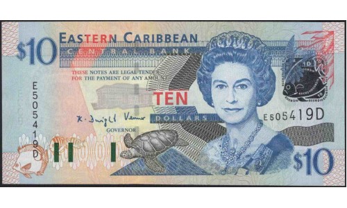 Восточные Карибские Острова 10 долларов ND (2003) (EAST CARIBBEAN STATES 10 Dollars ND (2003)) P 43d : Unc