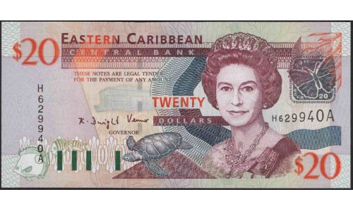 Восточные Карибские Острова 20 долларов ND (2003) (EAST CARIBBEAN STATES 20 Dollars ND (2003)) P 44a : Unc