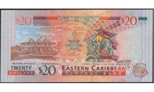 Восточные Карибские Острова 20 долларов ND (2003) (EAST CARIBBEAN STATES 20 Dollars ND (2003)) P 44d : Unc