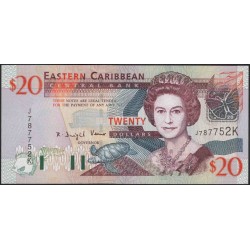 Восточные Карибские Острова 20 долларов ND (2003) (EAST CARIBBEAN STATES 20 Dollars ND (2003)) P 44k : Unc