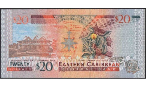 Восточные Карибские Острова 20 долларов ND (2003) (EAST CARIBBEAN STATES 20 Dollars ND (2003)) P 44m : Unc