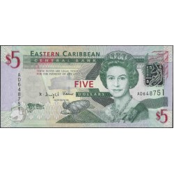 Восточные Карибские Острова 5 долларов ND (2008) (EAST CARIBBEAN STATES 5 Dollars ND (2008)) P 47 : Unc