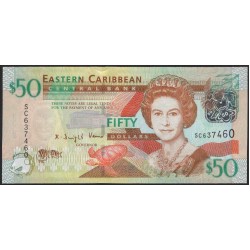 Восточные Карибские Острова 50 долларов ND (2008) (EAST CARIBBEAN STATES 50 Dollars ND (2008)) P 50 : Unc