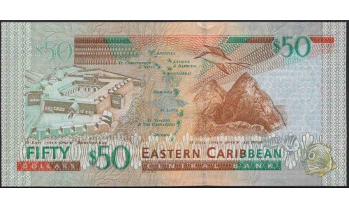 Восточные Карибские Острова 50 долларов ND (2008) (EAST CARIBBEAN STATES 50 Dollars ND (2008)) P 50 : Unc
