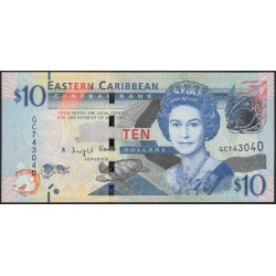 Восточные Карибские Острова 10 долларов ND (2012) (EAST CARIBBEAN STATES 10 Dollars ND (2012)) P 52b : Unc