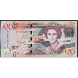 Восточные Карибские Острова 20 долларов ND (2012) (EAST CARIBBEAN STATES 20 Dollars ND (2012)) P 53b : Unc