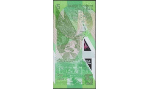 Восточные Карибские Острова 5 долларов ND (2021) (EAST CARIBBEAN STATES 5 Dollars ND (2021)) P NEW : Unc