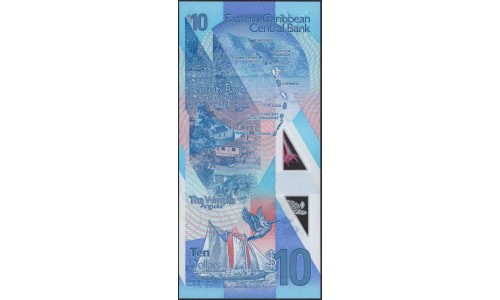 Восточные Карибские Острова 10 долларов ND (2019) (EAST CARIBBEAN STATES 10 Dollars ND (2019)) P NEW : Unc