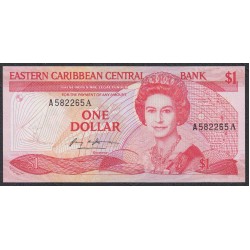 Восточные Карибские Острова 1 доллар 1985-1988 год, литеры АА (EAST CARIBBEAN STATES 1 Dollar 1985-1988) P 17a : UNC