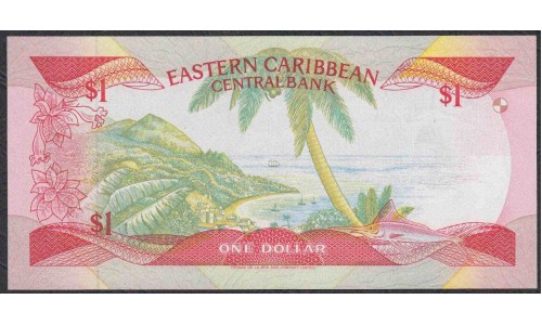 Восточные Карибские Острова 1 доллар 1985-1988 год, литеры АА (EAST CARIBBEAN STATES 1 Dollar 1985-1988) P 17a : UNC