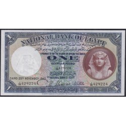 Египет 1 фунт 1940 год (EGYPT National Bank of Egypt  1 Pound  1940) P 22b: XF