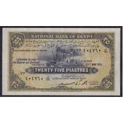 Египет 25 пиастров 23.05.1951 год (EGYPT National Bank of Egypt 25 Piastres  23.05.1951 ) P 10f: XF