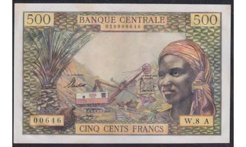 Чад 500 франков 1963 г. (CHAD 500 francs 1963) P 4e: UNC 