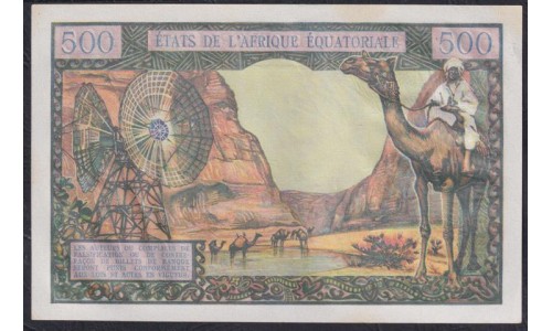Чад 500 франков 1963 г. (CHAD 500 francs 1963) P 4e: UNC 