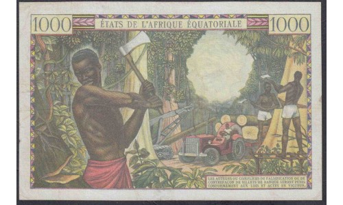 Экваториальные Африканские Штаты 1000 франков (1963) (Equatorial African States 1000 francs (1963)) P 5c: VF/XF
