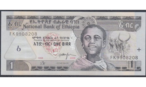 Эфиопия 1 бирр 2006 год (ETHIOPIAN 1 birr 2006) P 46d: UNC