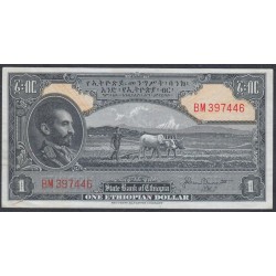 Эфиопия 1 доллар 1945 год (ETHIOPIAN 1 dollar 1945) P 12b: aUNC/UNC
