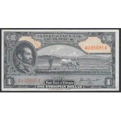 Эфиопия 1 доллар 1945 год (ETHIOPIAN 1 dollar 1945) P12b: XF