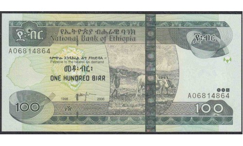 Эфиопия 100 бирр 2006 год (ETHIOPIAN 100 birr 2006) P 52c: UNC