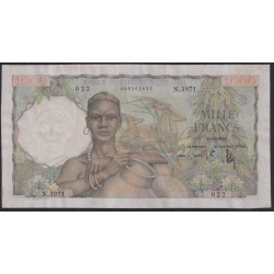 Французская Западная Африка 1000 франков 1954 года, N.3971 (BANQUE DE L'AFRIQUE OCCIDENTALE 1000 francs 1954) Р 42: XF