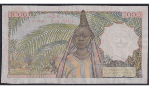 Французская Западная Африка 1000 франков 1954 года, N.3971 (BANQUE DE L'AFRIQUE OCCIDENTALE 1000 francs 1954) Р 42: XF