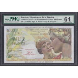 Реюньон 1000 франков ND (1967 -  71 г.) (REUNION 1000 francs ND (1967 - 71) P 55b: UNC PMG 64