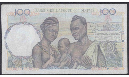 Французская Западная Африка 100 франков 1948 г. (BANQUE DE L'AFRIQUE OCCIDENTALE 100 francs 1948) Р 40: XF