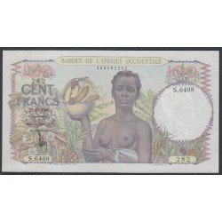 Французская Западная Африка 100 франков  27-12-1948 г. (BANQUE DE L'AFRIQUE OCCIDENTALE 100 francs 1948) Р 40: XF