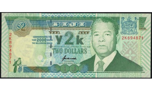 Фиджи 2 доллара 2000 года (FIJI 2 dollars 2000) P 102a : UNC