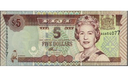 Фиджи 5 долларов 2002 года (FIJI  5 dollars 2002) P 105b: UNC