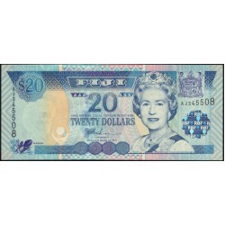 Фиджи 20 долларов 2002 года (FIJI 20 dollars 2002) P 107a : UNC