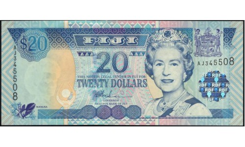 Фиджи 20 долларов 2002 года (FIJI 20 dollars 2002) P 107a : UNC