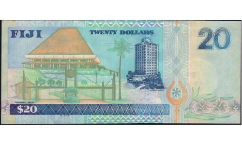 Фиджи 20 долларов 2002 года (FIJI 20 dollars 2002) P 107a : UNC