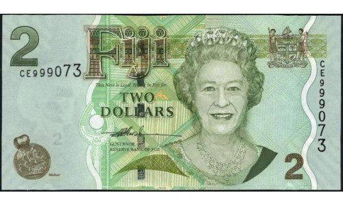 Фиджи 2 доллара 2007-2011 годов (FIJI 2 dollars 2007-2011) P 109а: UNC