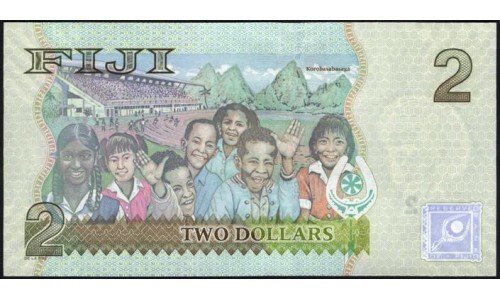 Фиджи 2 доллара 2007-2011 годов (FIJI  2 dollars 2007-2011) P 109b: UNC