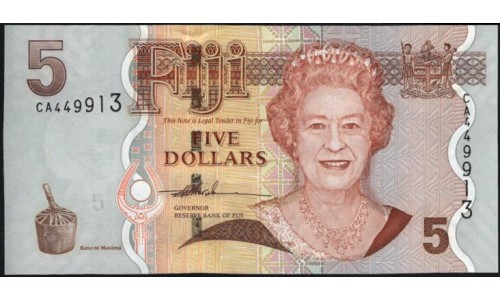 Фиджи 5 долларов 2007-2011 годов (FIJI 5 dollars 2007-2011) P 110a: UNC