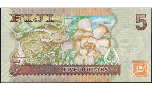 Фиджи 5 долларов 2007-2011 годов (FIJI  5 dollars 2007-2011) P 110b: UNC