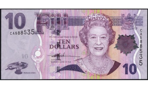 Фиджи 10 долларов 2007-2011 годов (FIJI  10 dollars 2007-2011) P 111a: UNC