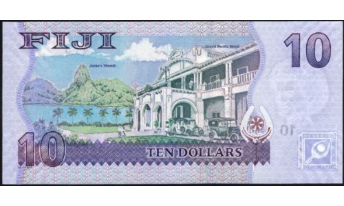Фиджи 10 долларов 2007-2011 годов (FIJI  10 dollars 2007-2011) P 111a: UNC