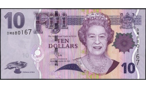 Фиджи 10 долларов 2007-2011 годов (FIJI  10 dollars 2007-2011) P 111b: UNC