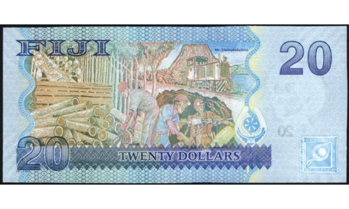 Фиджи 20 долларов 2007-2011 годов, светлый градиент слева, серия EB (FIJI 20 dollars 2007-2011) P 112a : UNC