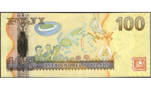 Фиджи 100 долларов 2007-2011 годов (FIJI 100 dollars 2007-2011) P 114a : UNC