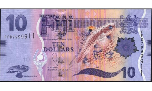 Фиджи 10 долларов 2013 года (FIJI  10 dollars 2013) P 116a: UNC