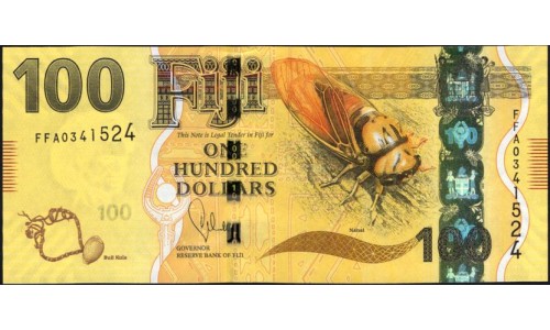 Фиджи 100 долларов 2013 года (FIJI 100 dollars 2013) P 119(1) : UNC