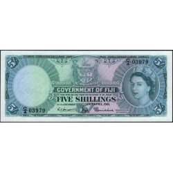 Фиджи 5 шиллингов 1961 года (FIJI 5 Shillings 1961) P 51b: UNC