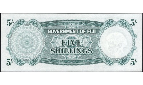 Фиджи 5 шиллингов 1961 года (FIJI 5 Shillings 1961) P 51b: UNC
