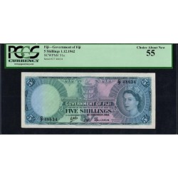 Фиджи 5 шиллингов 1962 года (FIJI  5 Shillings 1962) P 51c: aUNC PMG 55