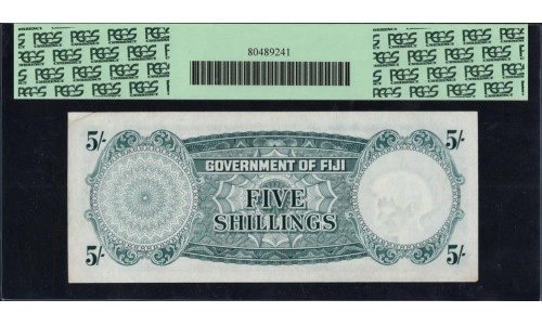 Фиджи 5 шиллингов 1962 года (FIJI  5 Shillings 1962) P 51c: aUNC PMG 55