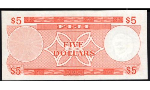 Фиджи 5 долларов 1974 года (FIJI 5 dollars 1974) P 73с: UNC-/UNC